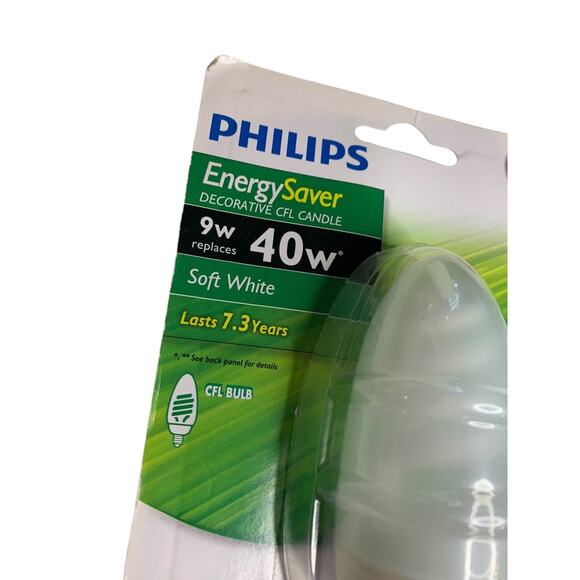 Philips Energy Saver Bulb 9w Soft White E12 Candelabra Decorative  New - Picture 5 of 9